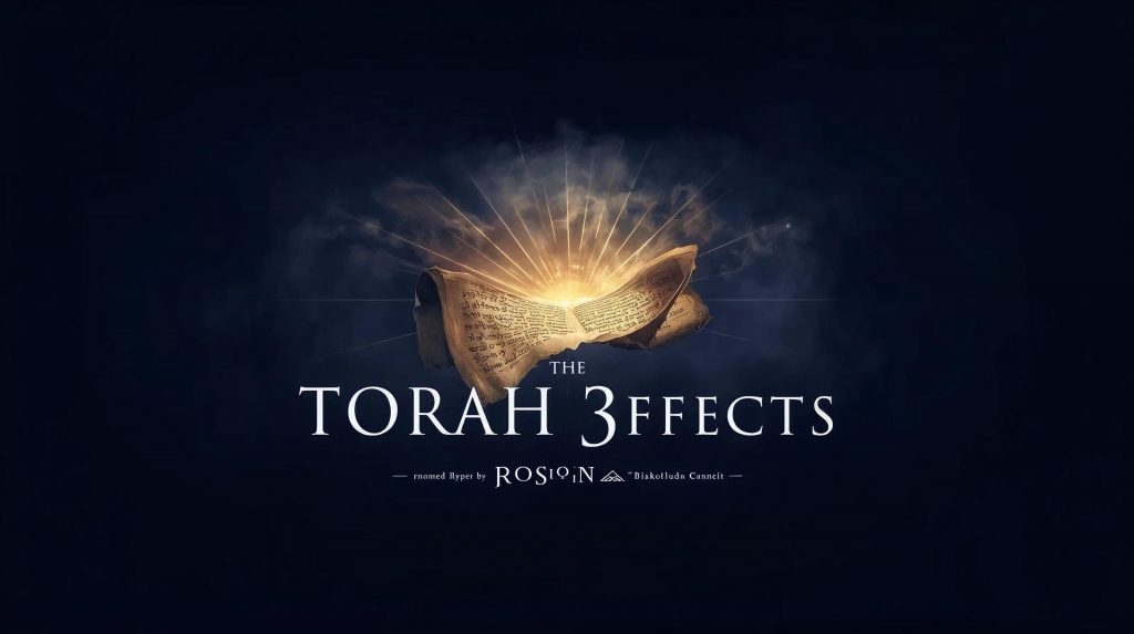 logo the torah 3ffects, coming out from darkness a scroll in the back (2)