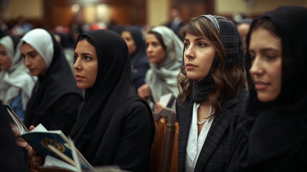 jewish people in the shabbat service separate woman in tichel (2)